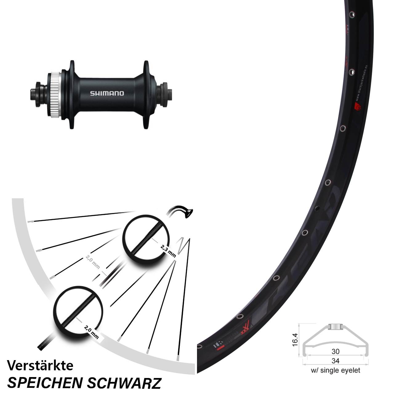 Rodi Ready 30 Shimano Alivio 27,5 Zoll Centerlock Vorderrad QR