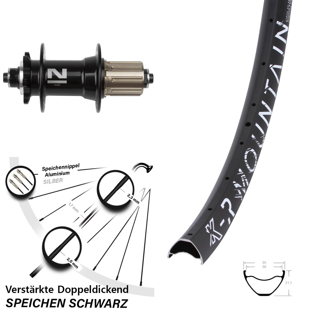 KX-R Mountain Novatec D042 29 Zoll Disc Laufrad QR 8-11 fach