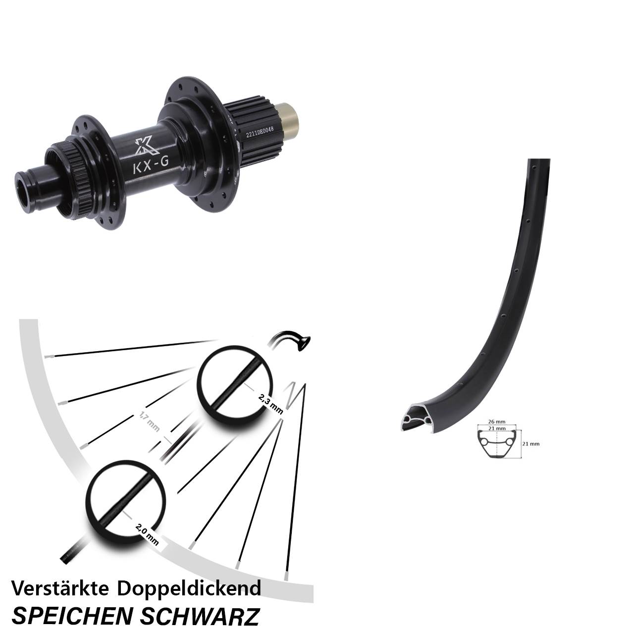 Centerlock Hinterrad 650B Giant KX-G Shimano Micro Spline 12x142