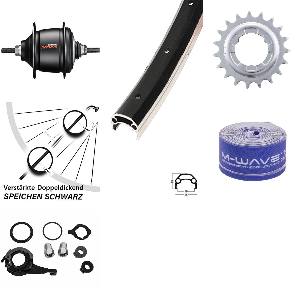 Hinterrad 20 Zoll Shimano Nexus 8-Gang Schürmann Yak 19