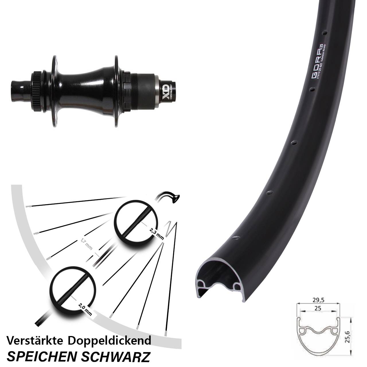 Gora 25 Formula CL-142S 28 Zoll Centerlock Hinterrad 12x142 XD