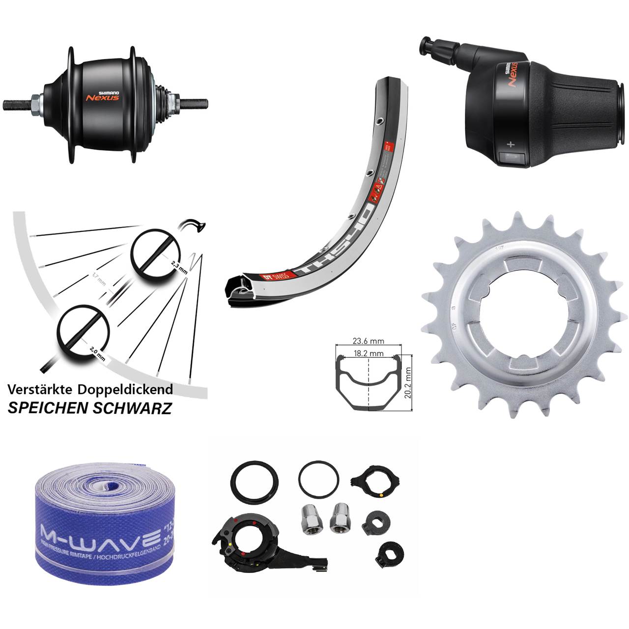 Hinterrad 28 Zoll Shimano Nexus 8 Gang DT Swiss TK 540 Freilauf