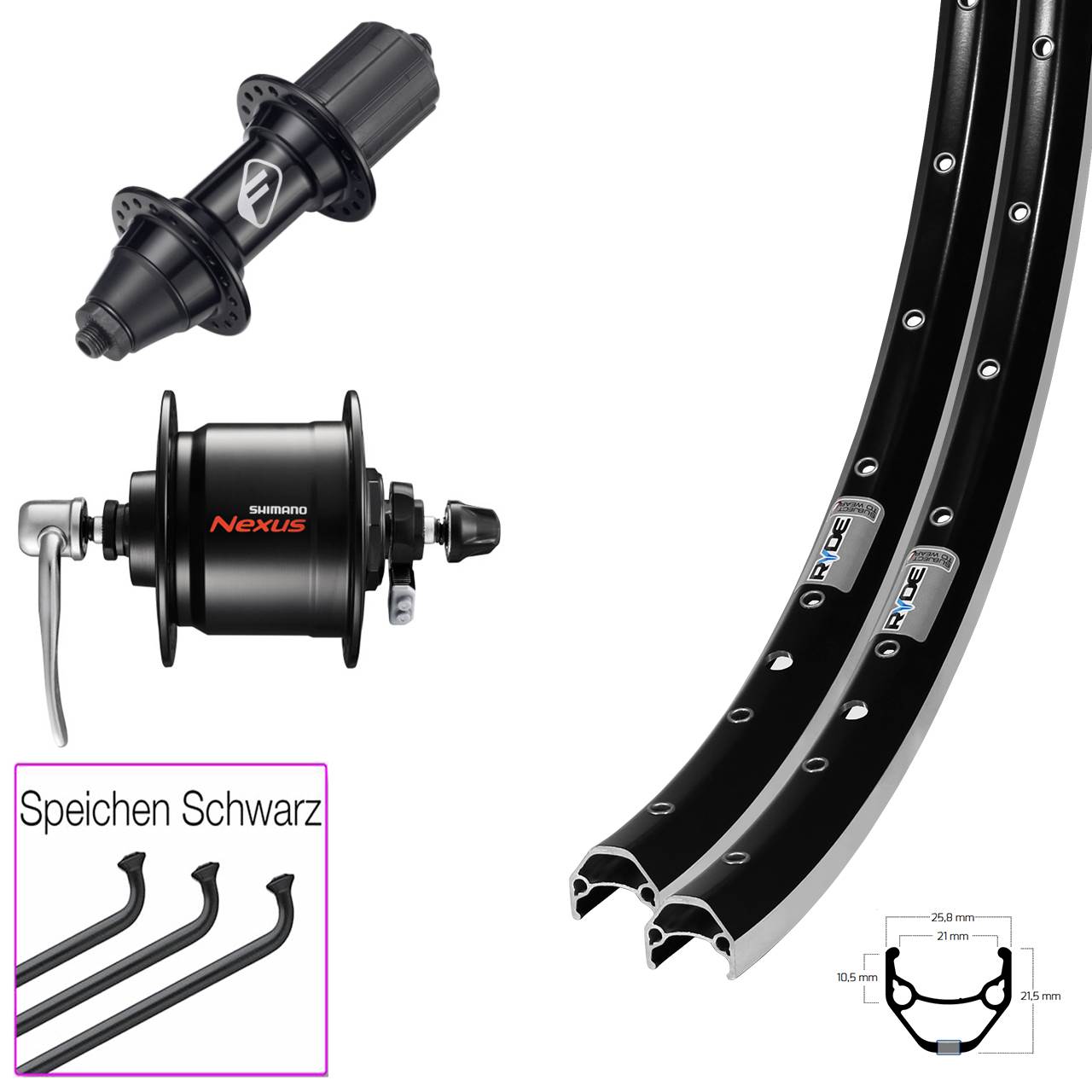 Ryde ZAC 421 Formula FM-32 Shimano DH-C3000 28 Zoll Laufradsatz QR 8-11 fach HG