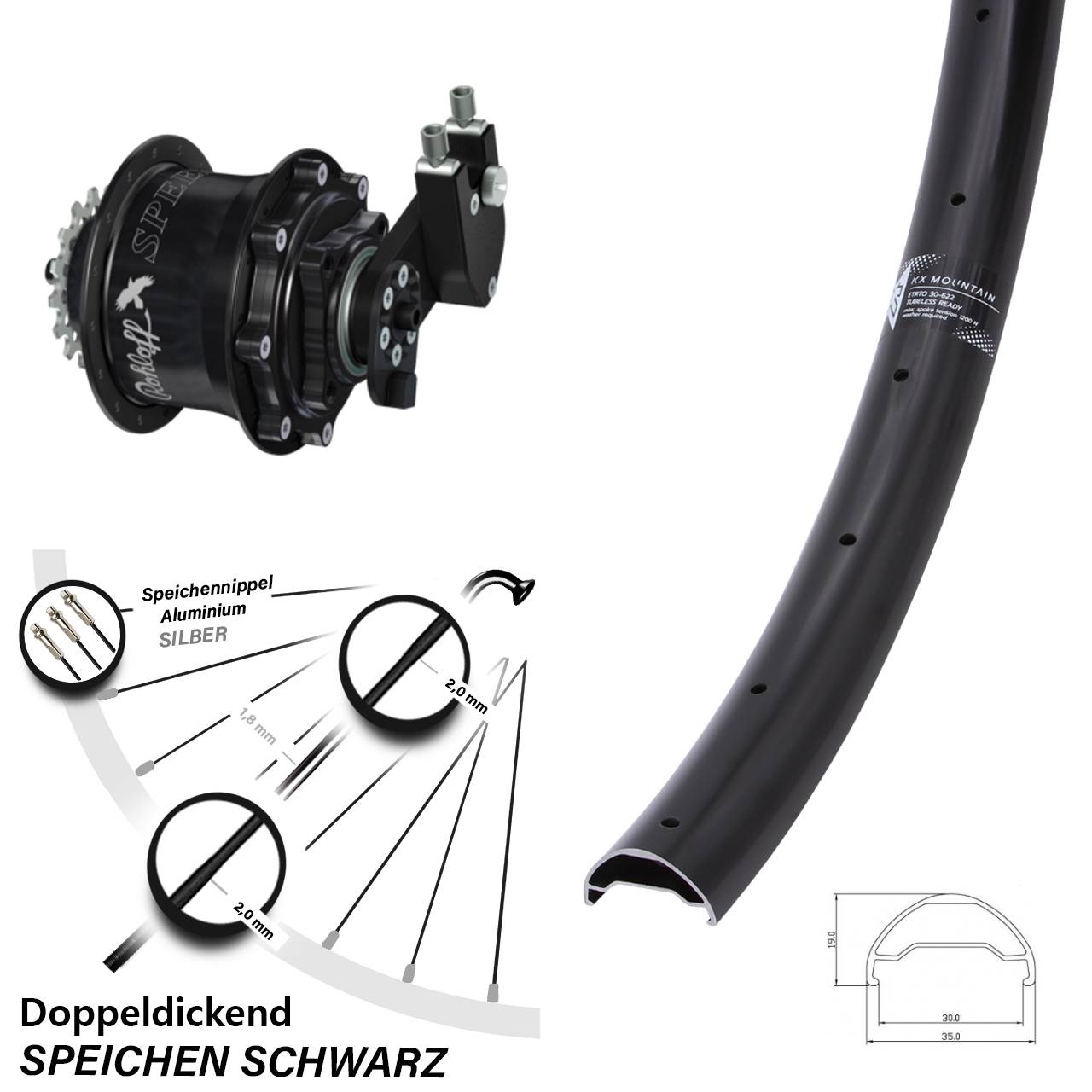 KX Mountain Rohloff Speedhub 500/14 CC DB OEM 29 Zoll Disc Hinterrrad