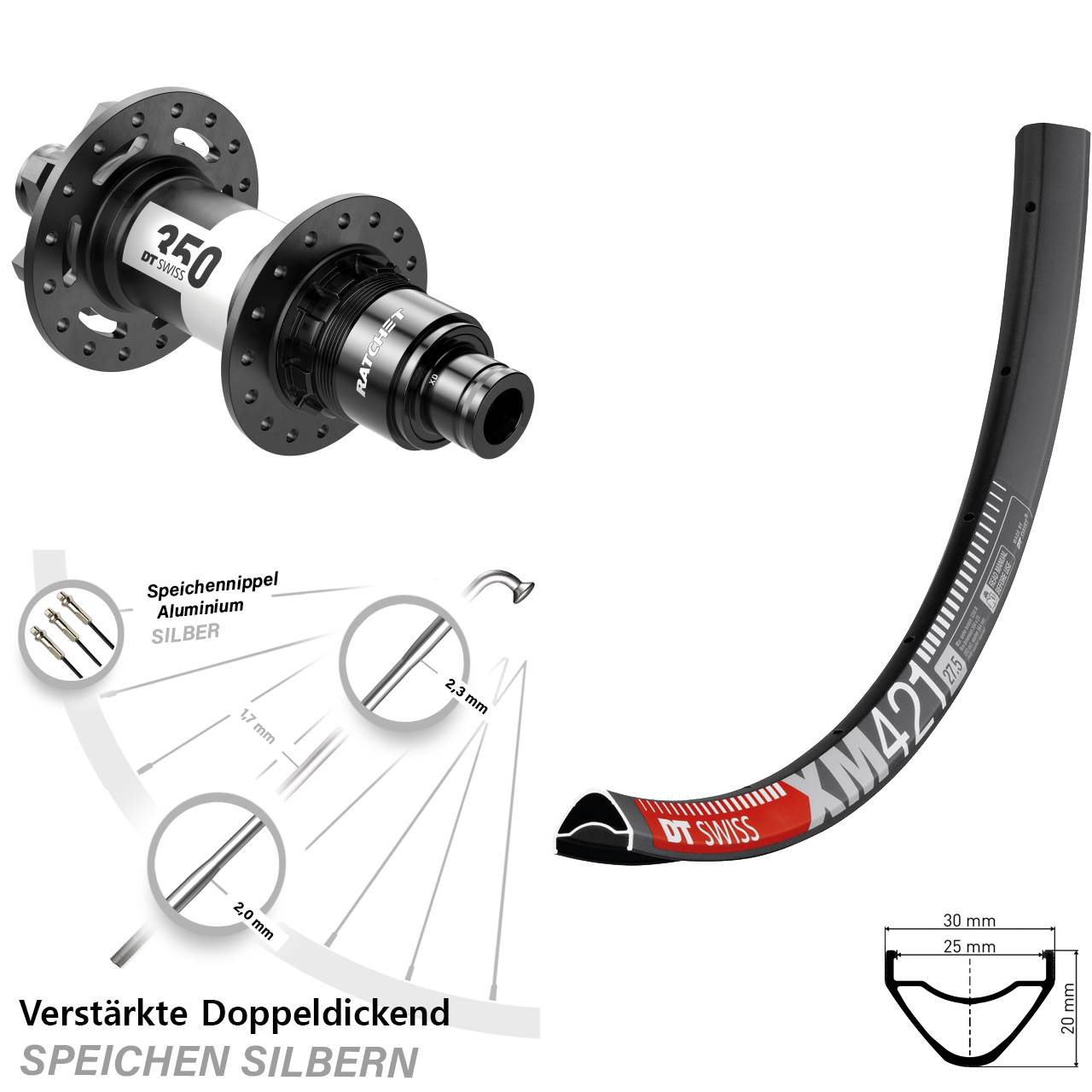 29 Zoll Laufrad 12x142 DT Swiss XM 421-350 Ratchet 36 Disc Sram XD 11-12 fach