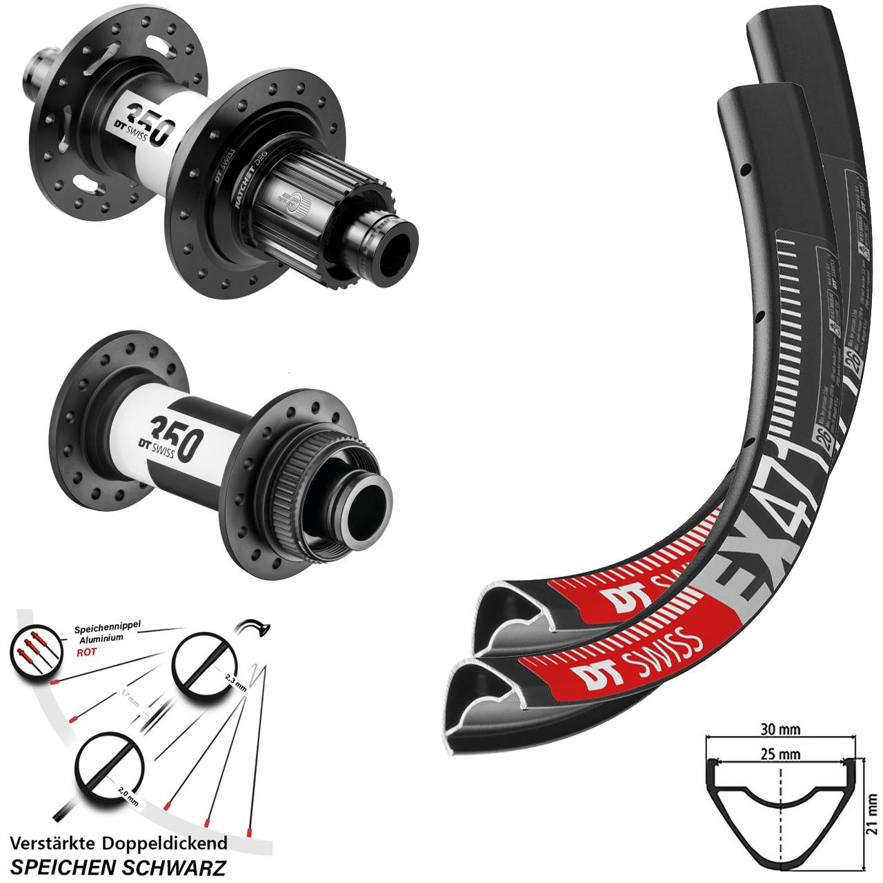 Disc Laufradsatz 15x110 12x148 27,5 Zoll DT Swiss EX 471 350 DEG 72 Micro Spline