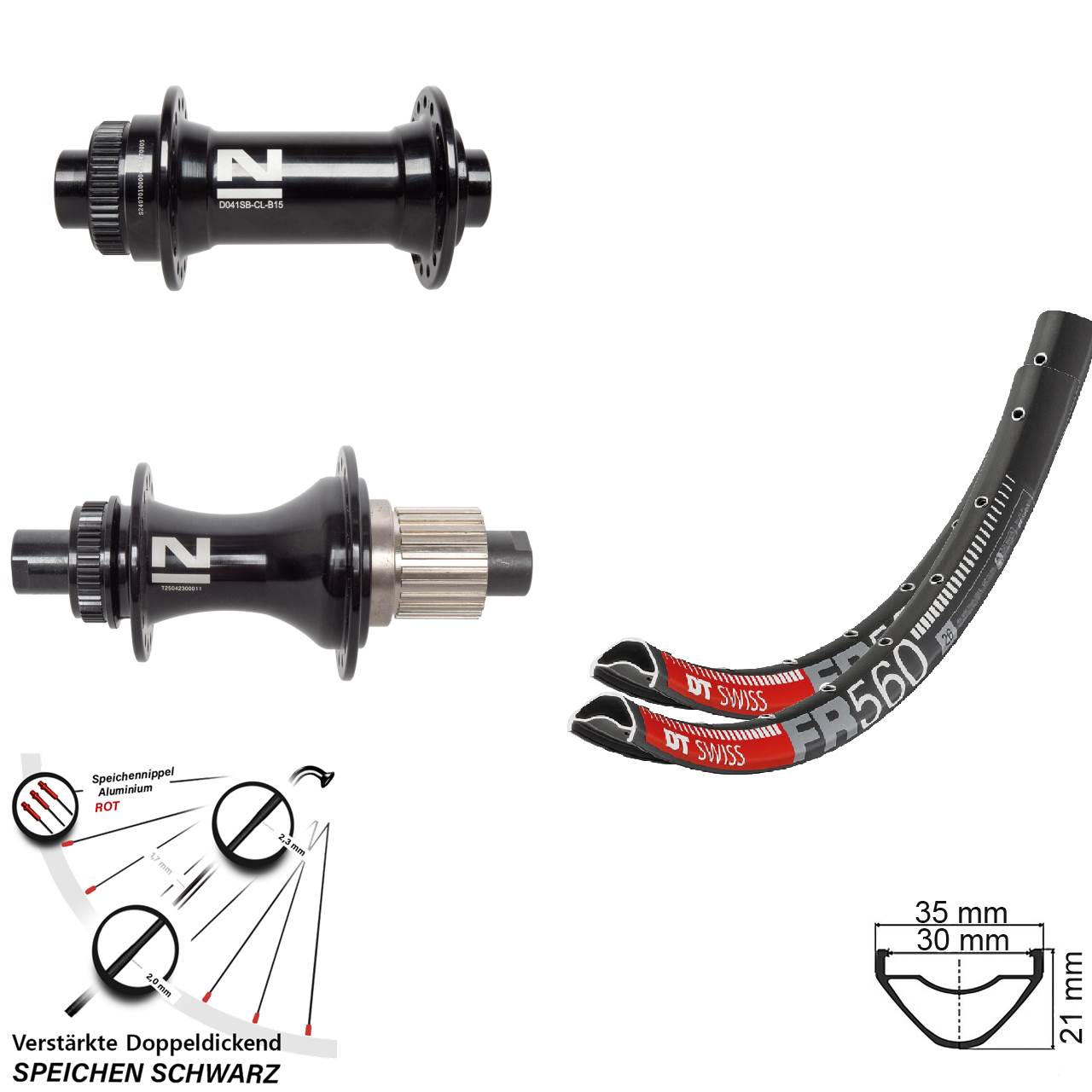 26 Zoll DT Swiss FR560 Novatec D041 D462SB Disc Laufradsatz Boost Micro Spline