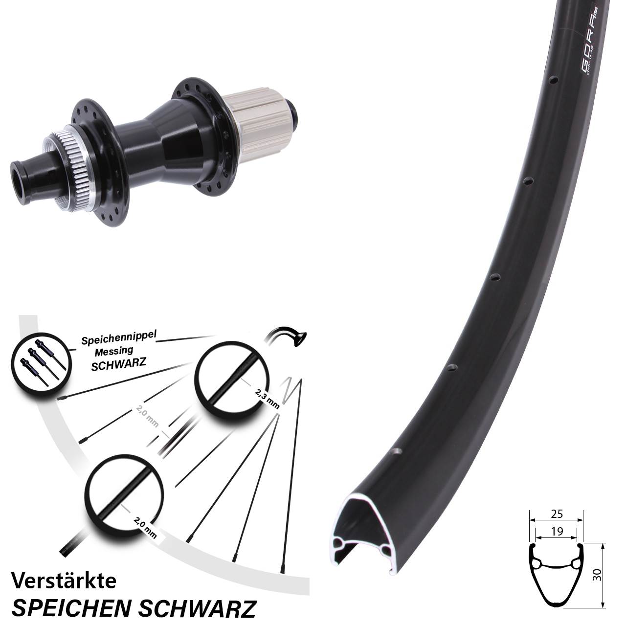 28 Zoll Gora Plus Novatec CL-142 Hinterrad Centerlock 12x142 8-12 fach HG