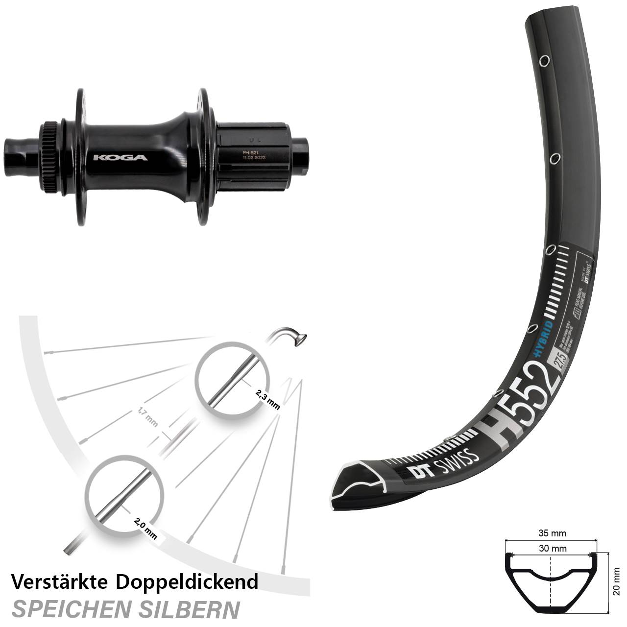 Centerlock Hinterrad 29 Zoll DT Swiss H552 Formula ECT-148S 8-11 fach 12x148