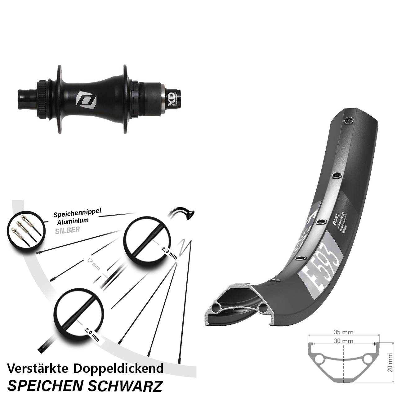 Disc Hinterrad 27,5 Zoll DT Swiss E 593 Syncros XD 11-12 fach 12x148