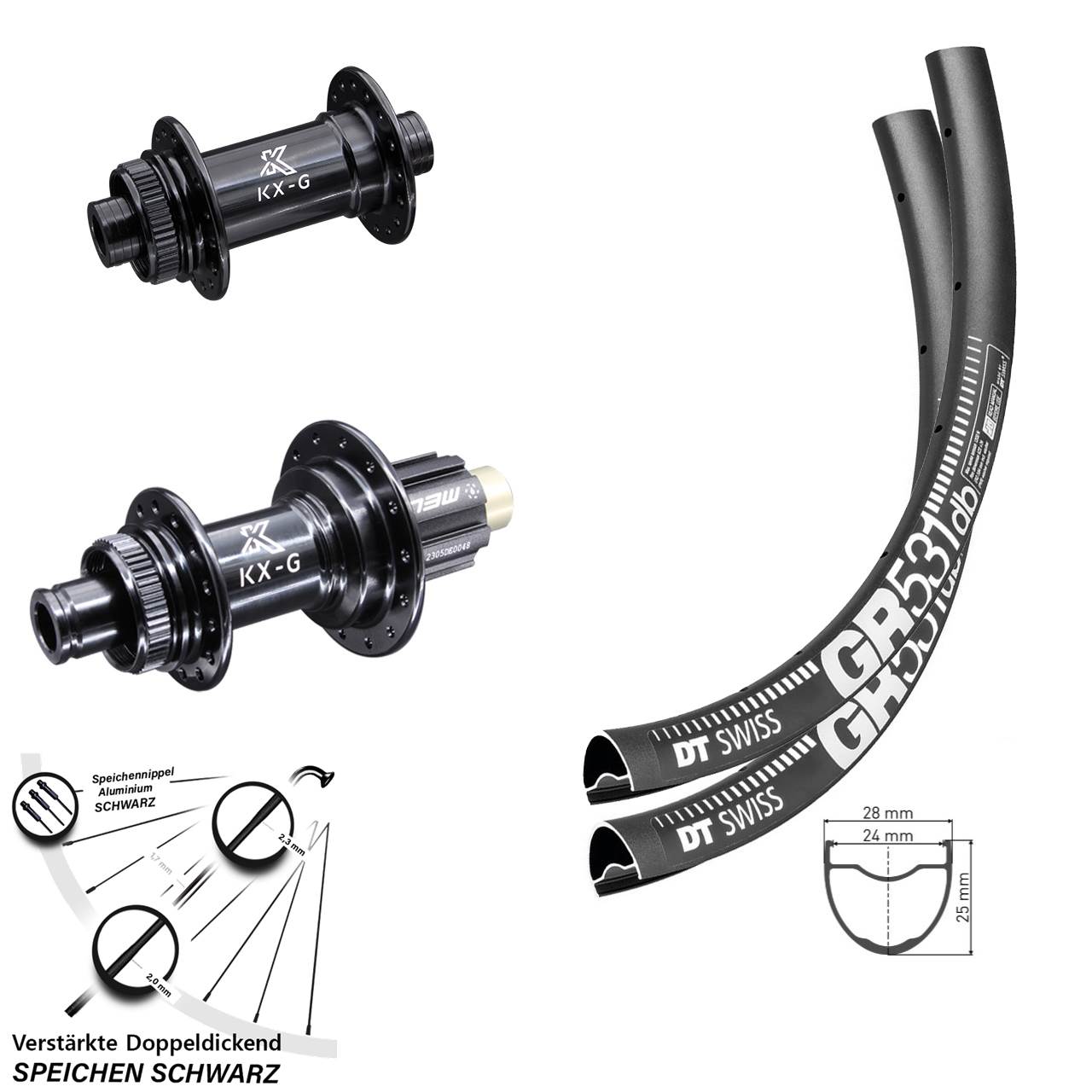 Centerlock Laufradsatz 29 Zoll DT Swiss GR531 KX-G Campagnolo N3W 15x100 12x142