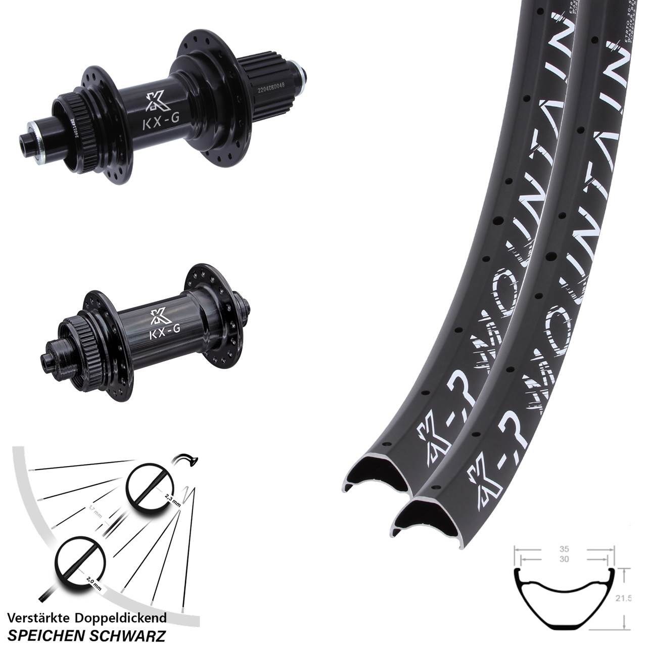 Disc Laufrad-Satz 27,5 Zoll 29 KX-GSR Mountain verstärkt Micro Spline QR