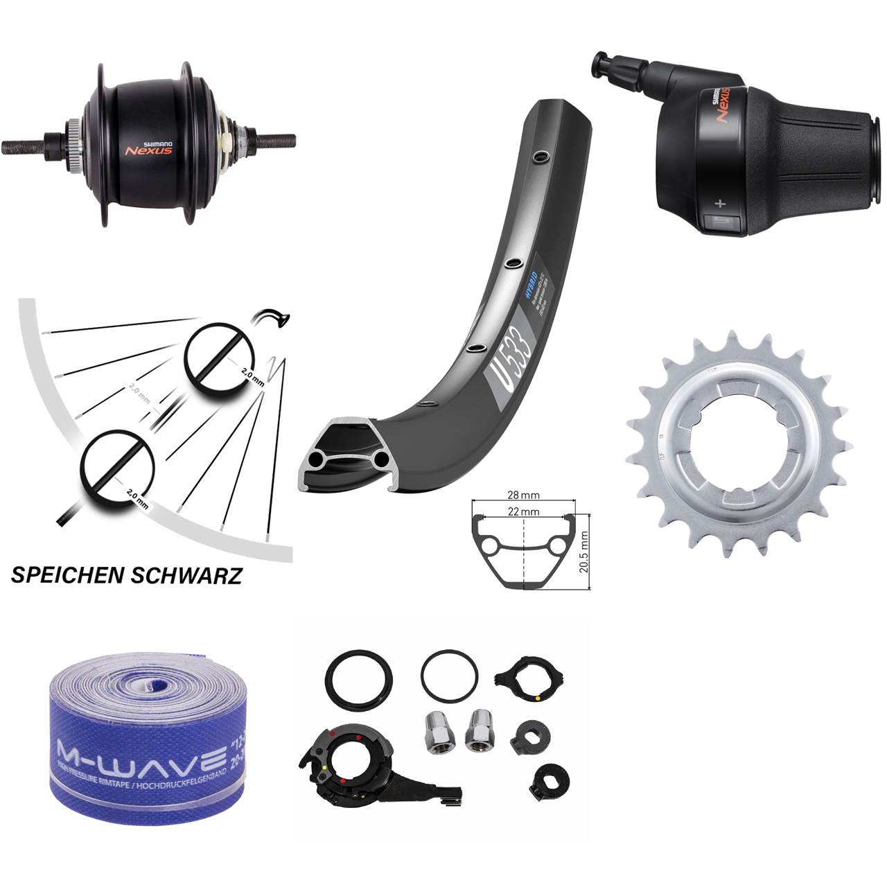 27,5 Zoll DT Swiss U533 8-Gang SG-C6001 Centerlock Hinterrad