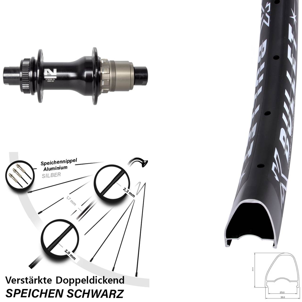 28 Zoll KX Bullet OS Novatec D792SB Disc Hinterrad 12x142 XDR