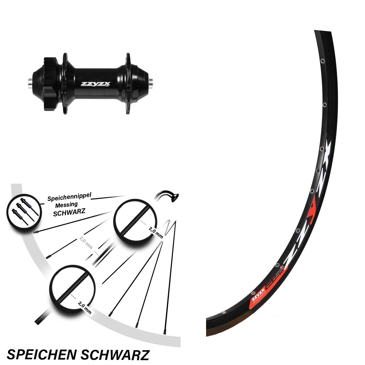 Mach1 MX schwarz disc Formula 26 Zoll 6-Loch Vorderrad QR