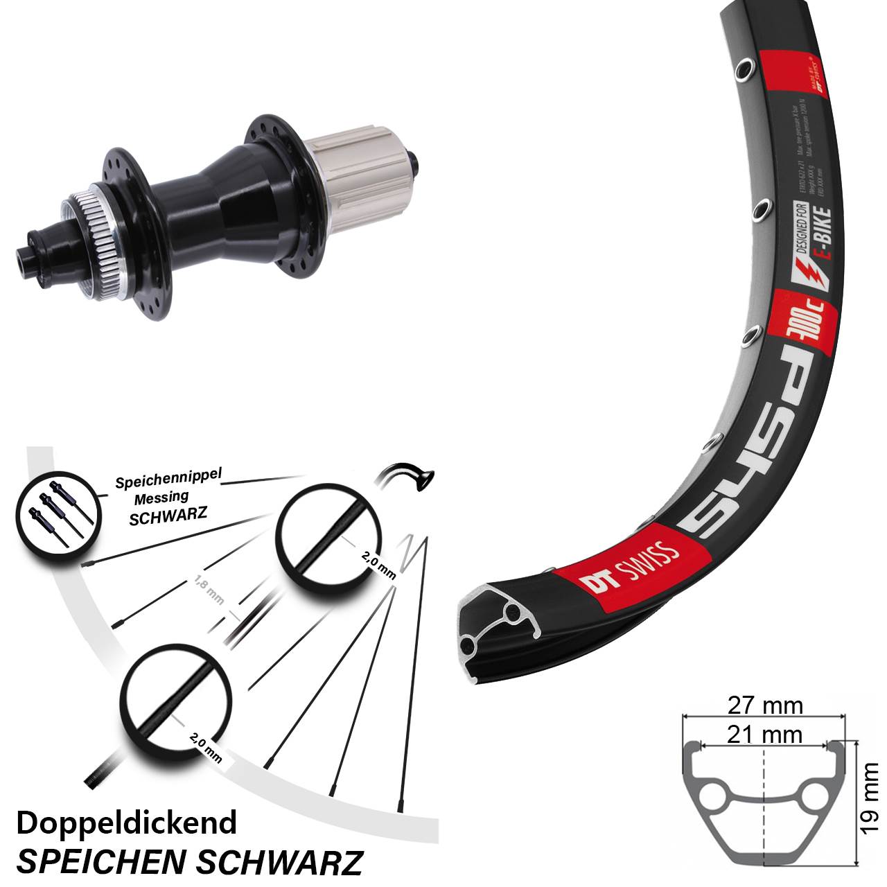 DT Swiss 26 Zoll Hinterrad Novatec 8-12 fach