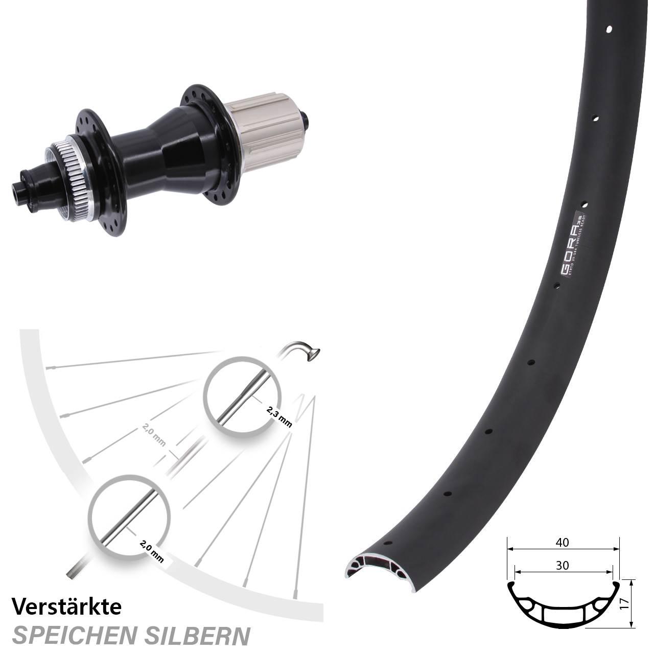 Gora 35 Novatec CL135 27,5 Zoll Disc Laufrad für Schnellspanner 8-12 fach