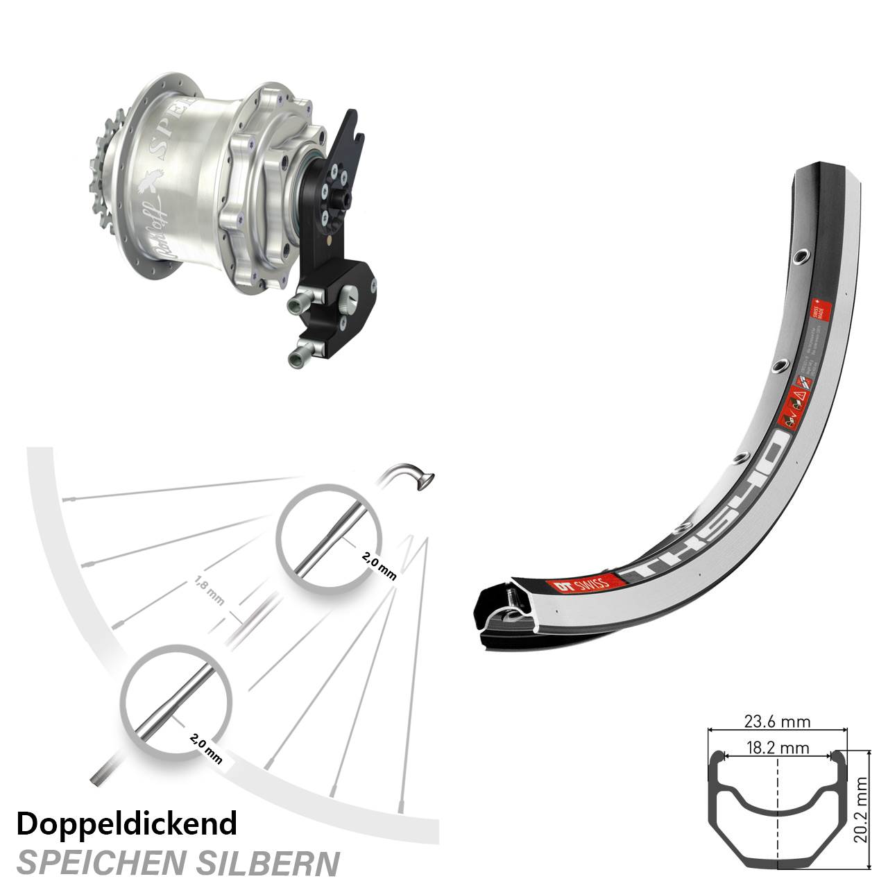 28 Zoll Hinterrad Rohloff Speedhub CC OEM2 DB DT Swiss TK 540