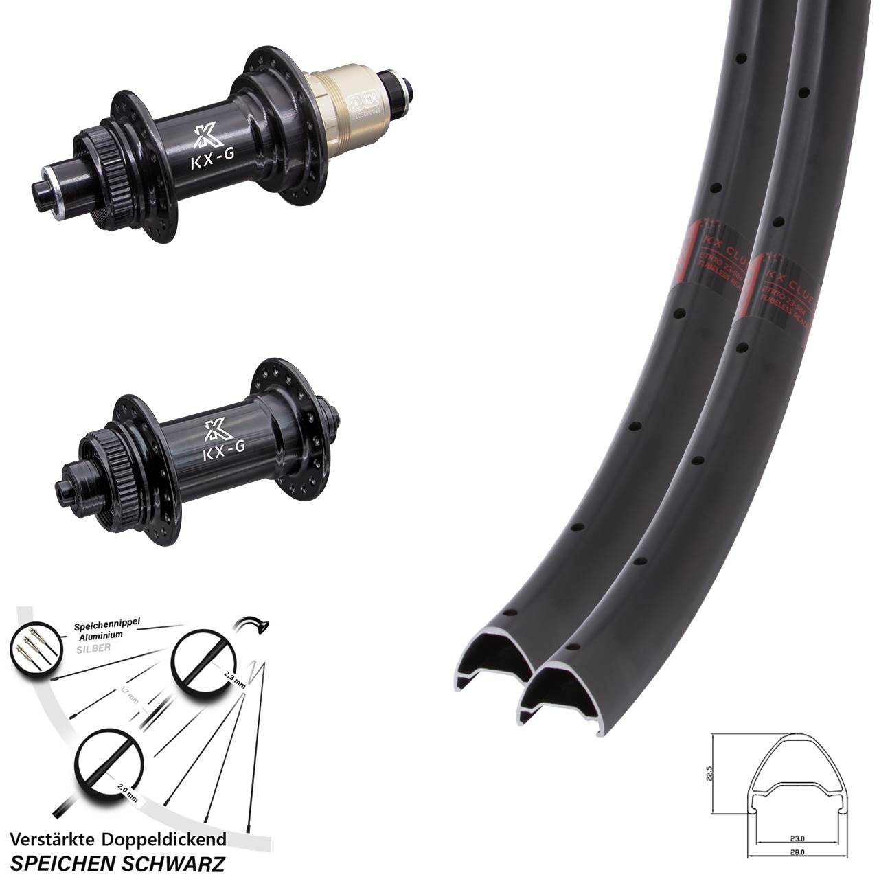 Centerlock Laufradsatz 650B KX-G Clue XDR 11-12 fach QR