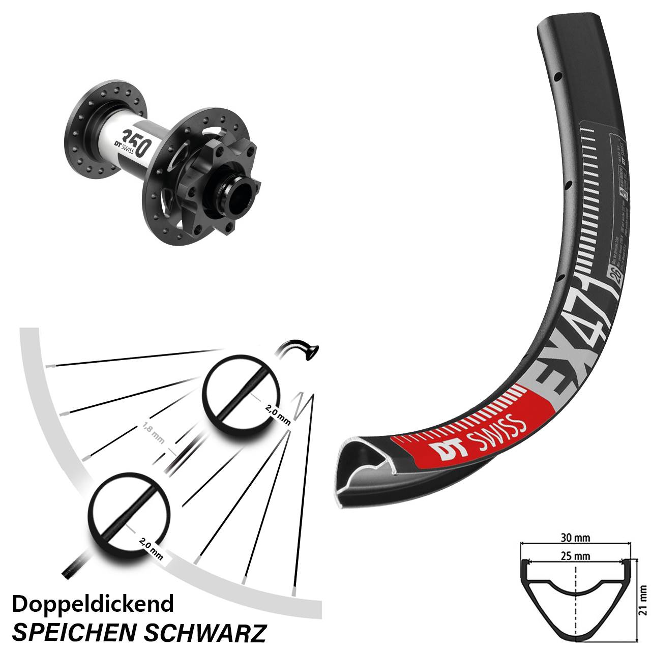 29 Zoll DT Swiss EX 471-350 Disc Laufrad 15x100