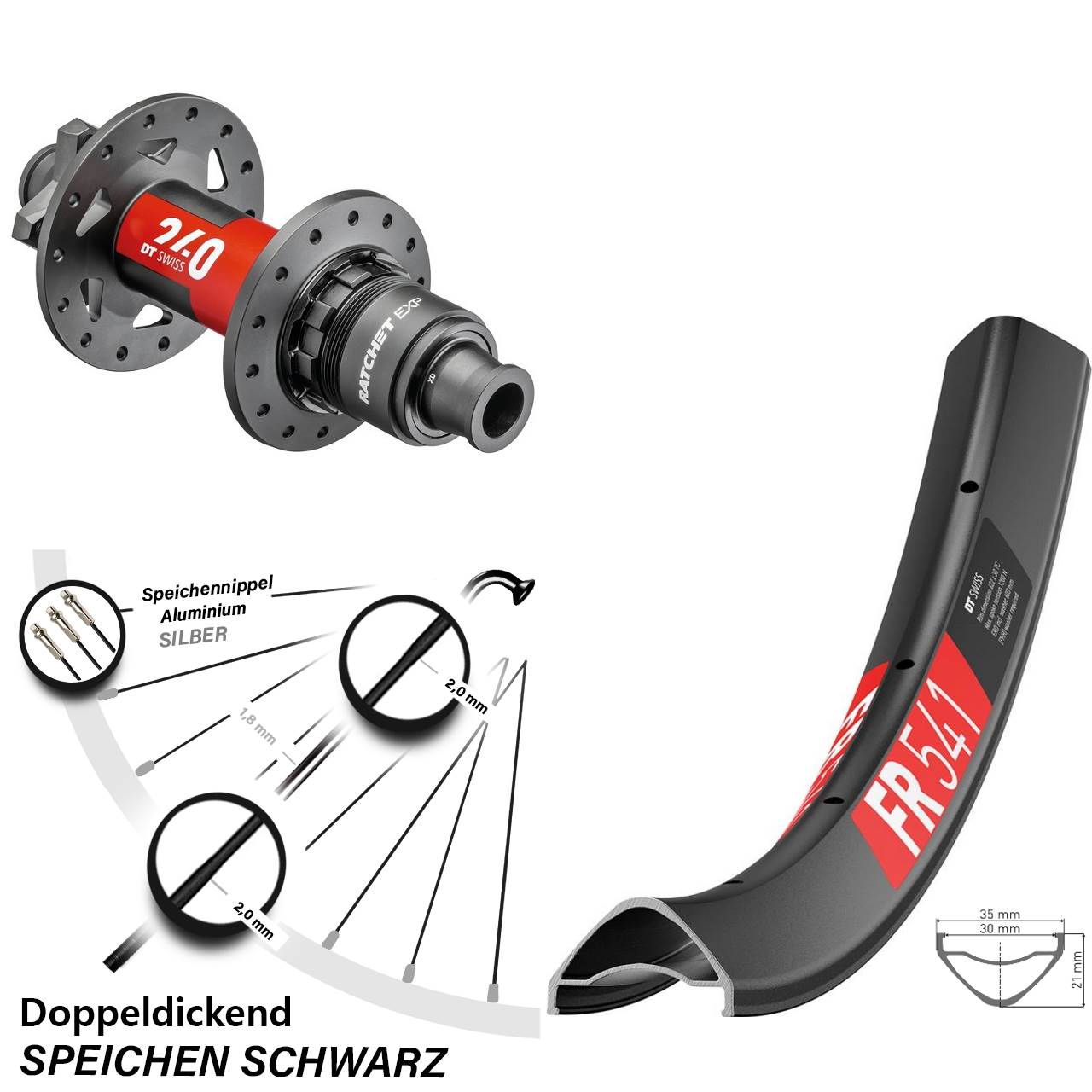 27,5 Zoll Laufrad FR 541 DT Swiss 240 EXP Sram XD Boost 6-Loch MTB Enduro