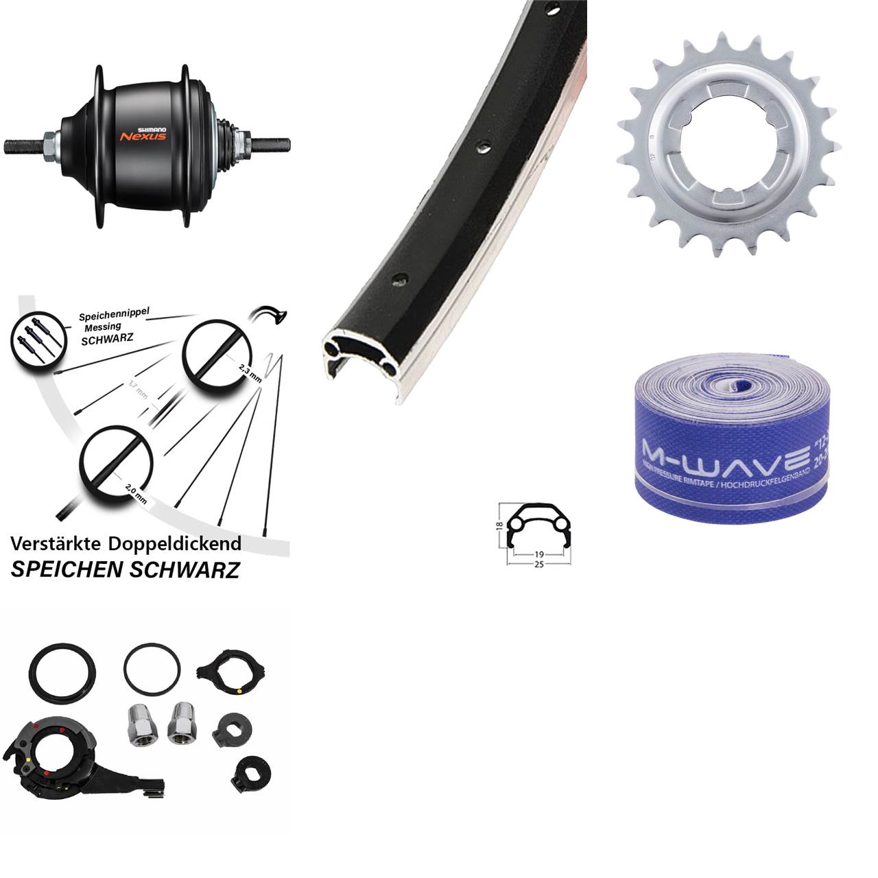 Hinterrad 20 Zoll Shimano Nexus 8-Gang Schürmann Yak 19