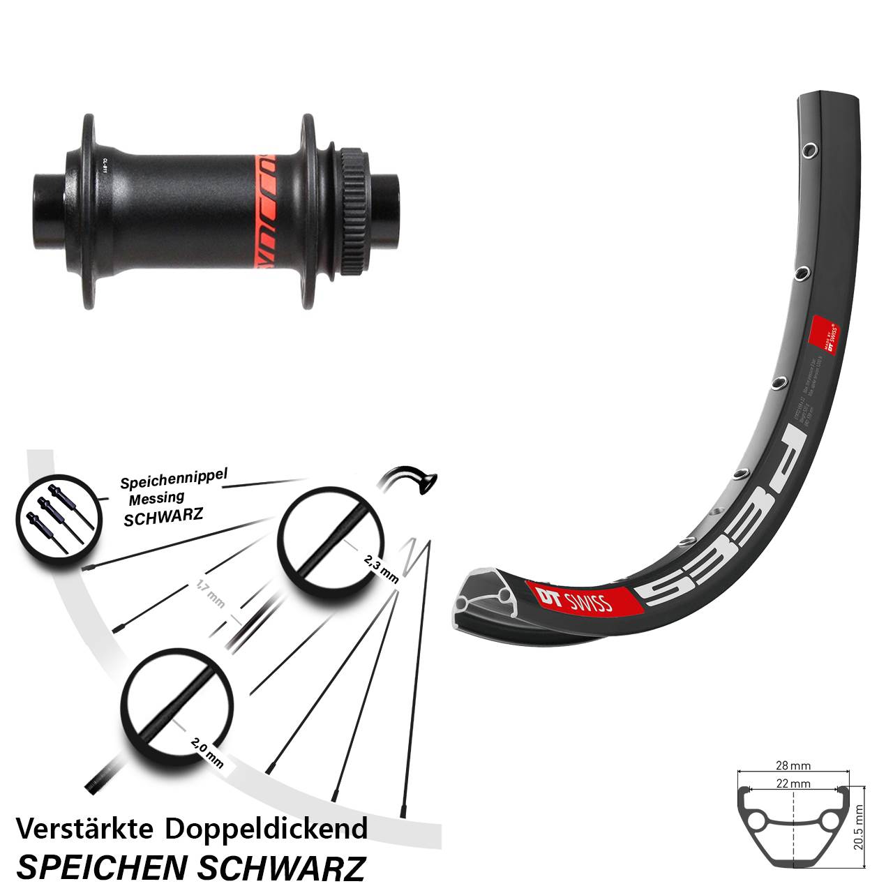 Disc Laufrad 28 Zoll DT Swiss 533d Formula 15x110 Boost