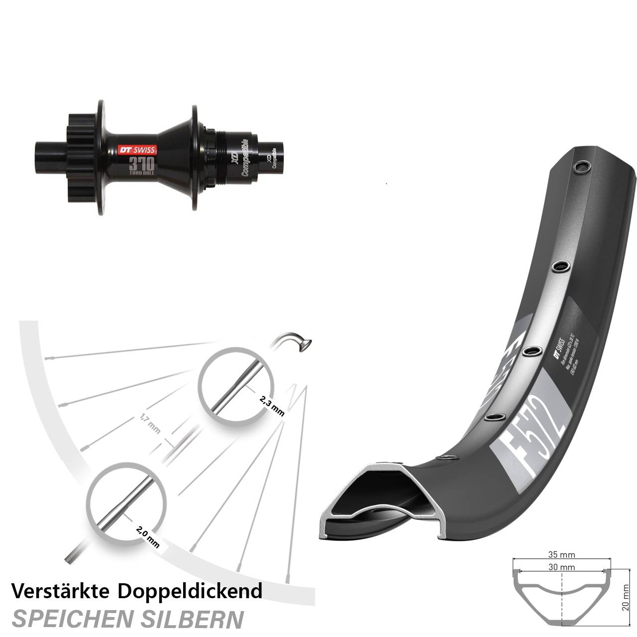 DT Swiss F572-370 29 Zoll Disc Hinterrad 12x142 SRAM XD
