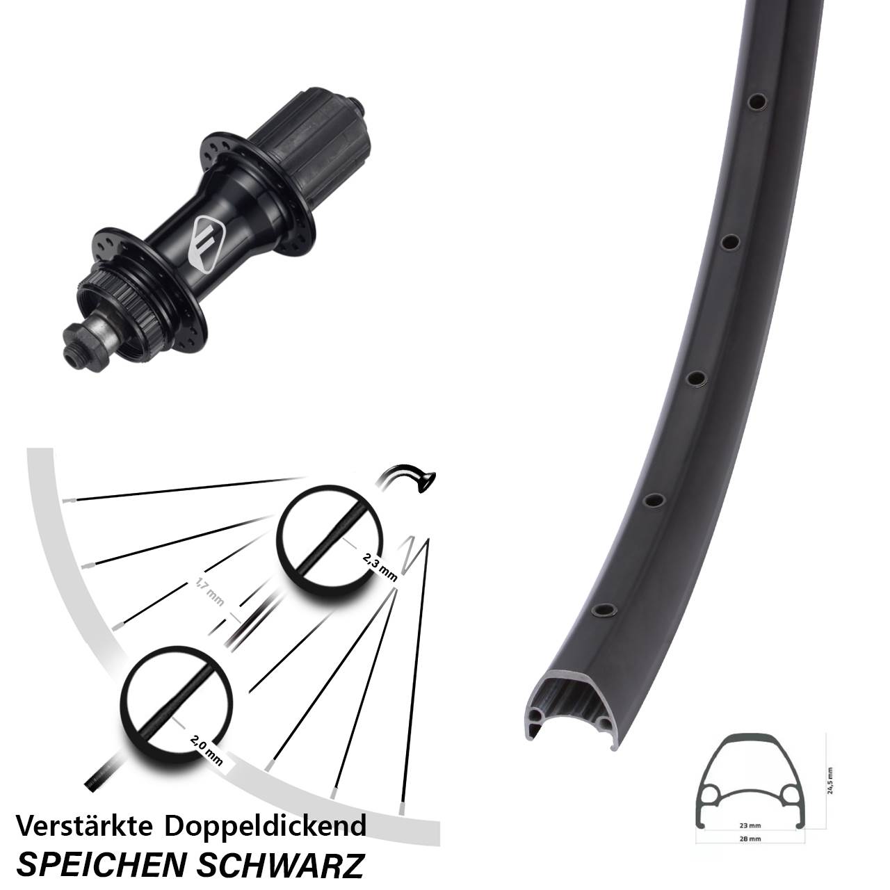 Ambrosio Sport Formula CL52 29 Zoll Centerlock Hinterrad für Schnellspanner 8-11 fach