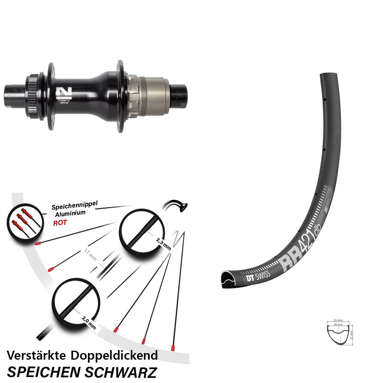 DT Swiss RR421 Novatec D792SB 28 Zoll Disc Laufrad 12x142 XDR 11-12 fach