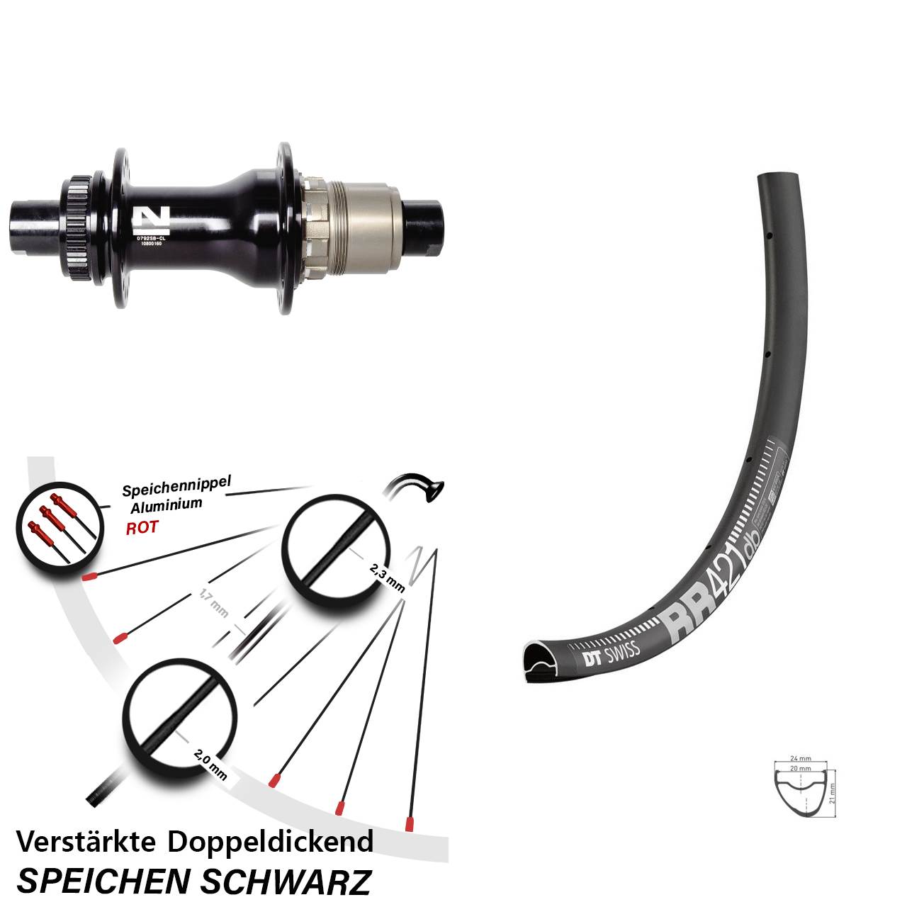DT Swiss RR421 Novatec D792SB 28 Zoll Disc Laufrad 12x142 XDR 11-12 fach
