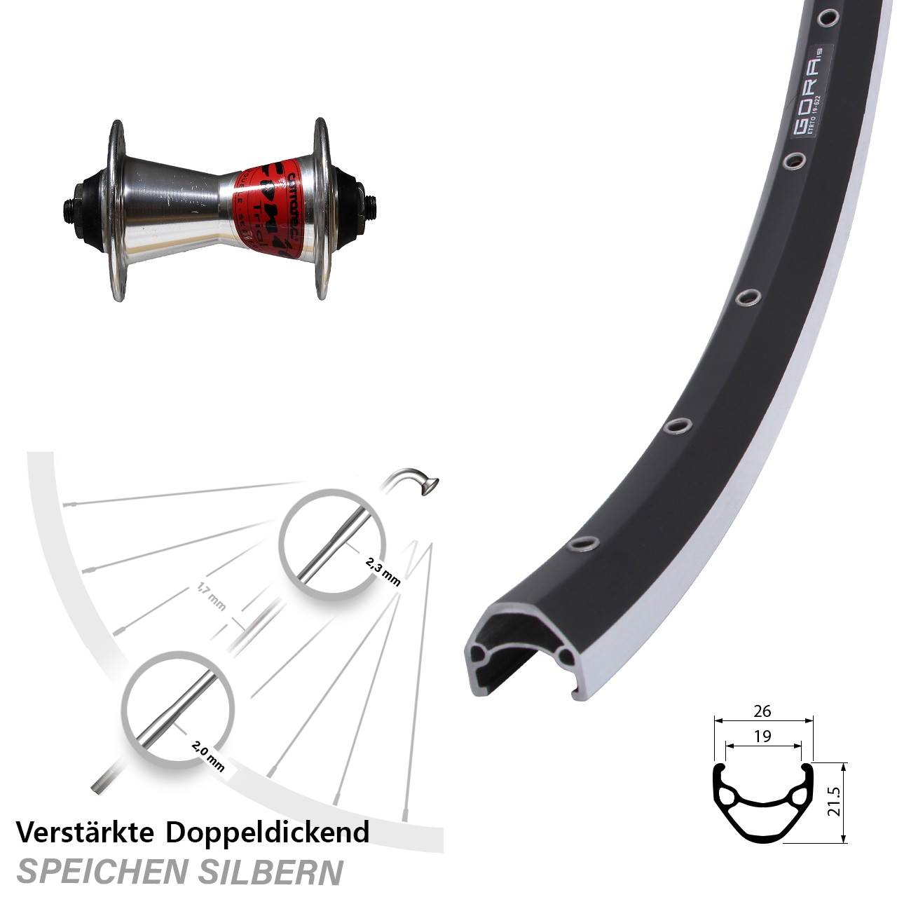 Vorderrad 28 Zoll Gora 19 Formula Conic QR