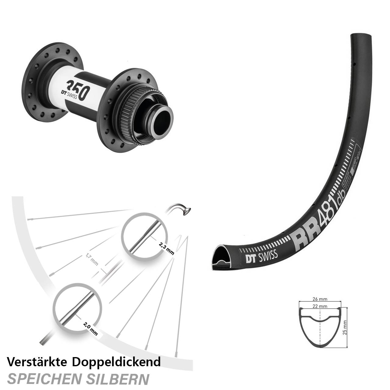 DT Swiss RR 481 DT Swiss 350 28 Zoll Disc Laufrad 15x110 Boost