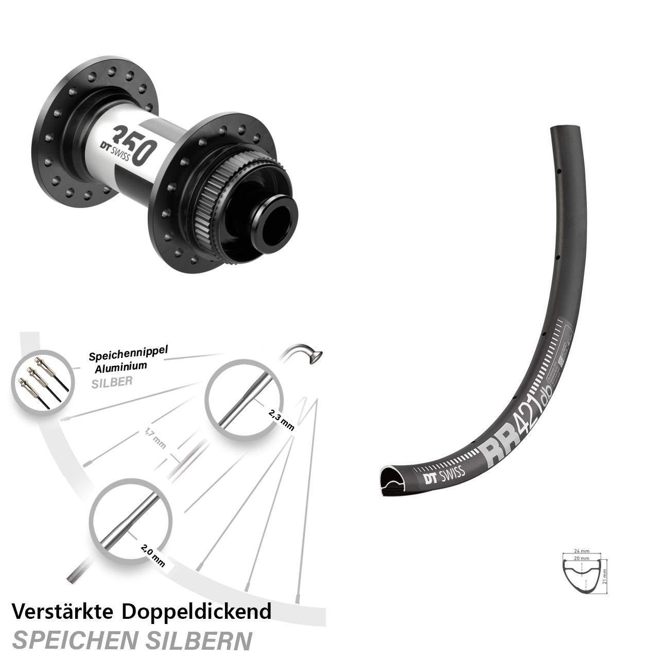 Disc Vorderrad 12x100 28 Zoll DT Swiss RR 421 DT Swiss 350