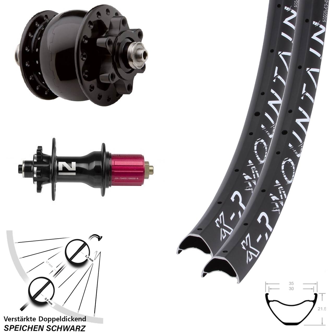 Disc 650B Laufradsatz KX-R Mountain Novatec D792SB SON 28 8-12 fach HG QR