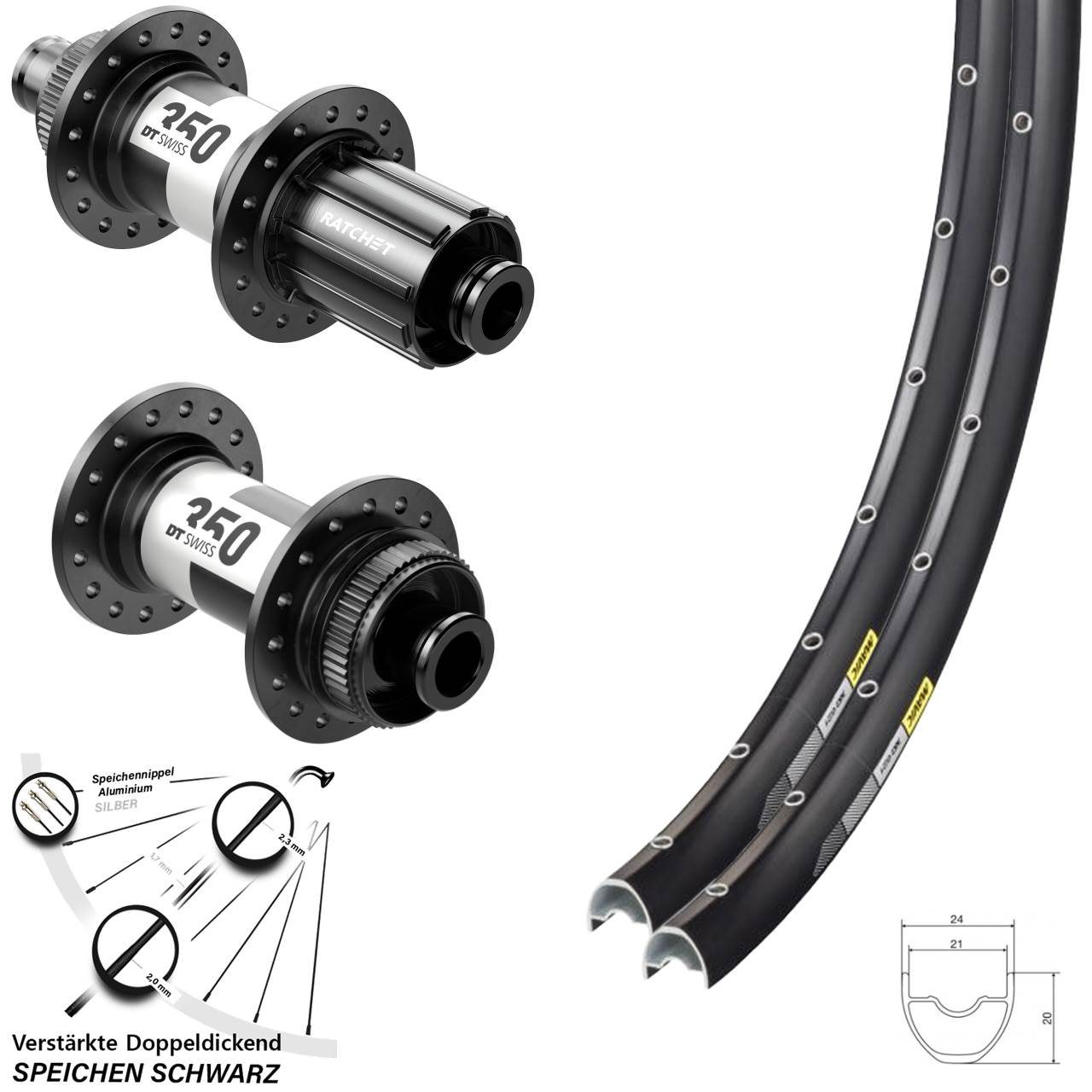 28-29 Zoll Mavic XC 621 DT Swiss 350 Centerlock Laufradsatz 12x100/142 11-12 fach