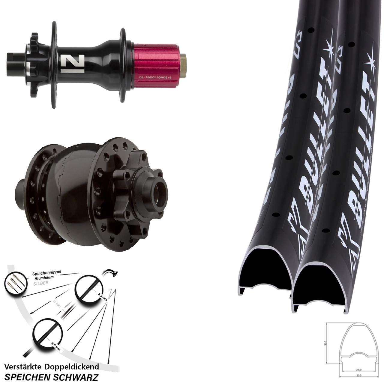Laufradsatz 6-Loch 28-29 Zoll KX Bullet Novatec D792 SON 28 8-12 fach HG 15x100 12x142