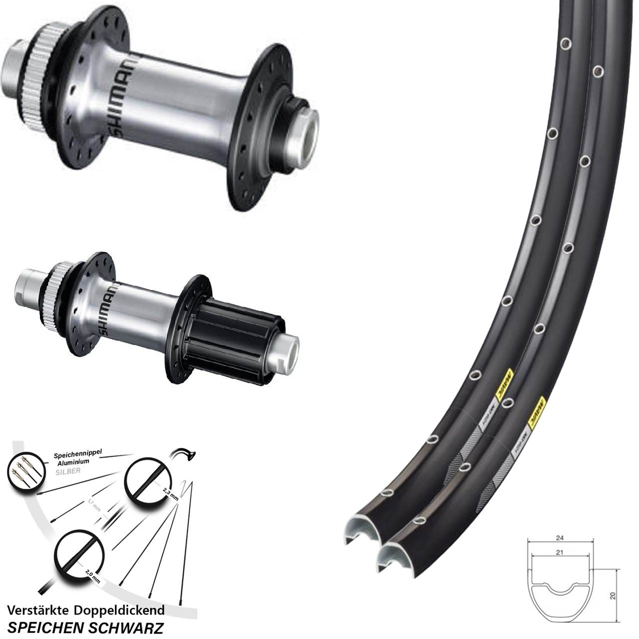 Disc Laufradsatz 12x100/142 29 Zoll Mavic XC 621 Shimano FH-RS770 HB-RS770 8-12 fach