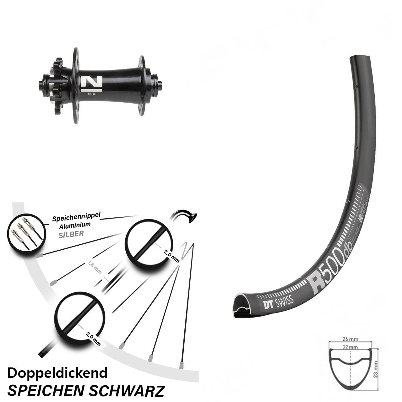 DT Swiss R 500 Vorderrad 28 Zoll mit Novatec D791SB Nabe