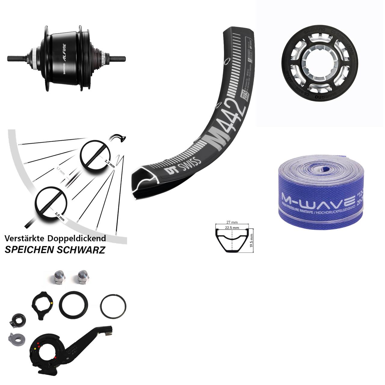 DT Swiss M442 Hinterrad Shimano Alfine 8 Gang 28-29 Zoll
