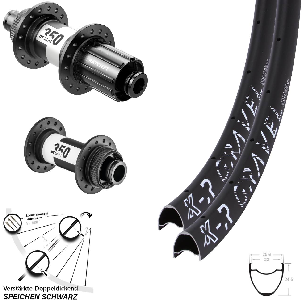 28 Zoll KX R Gravel DT Swiss 350 11-12 fach Centerlock Laufradsatz 15x100/12x142