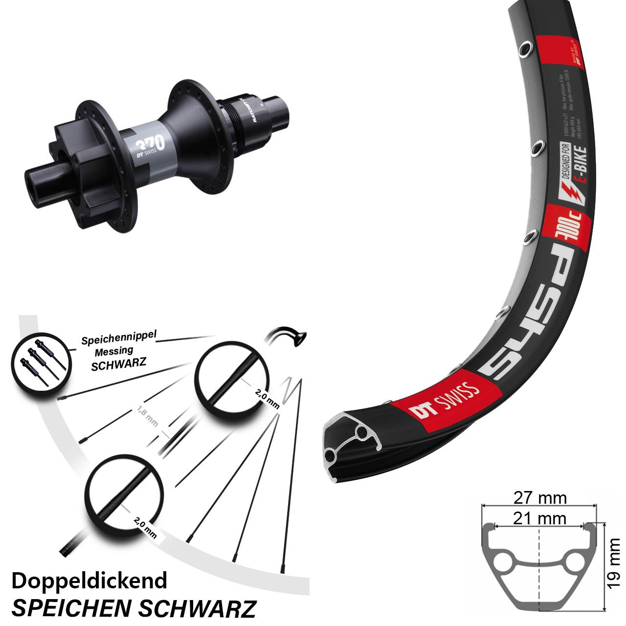 Disc Laufrad 12x142 26 Zoll DT Swiss 545-370 SRAM XD