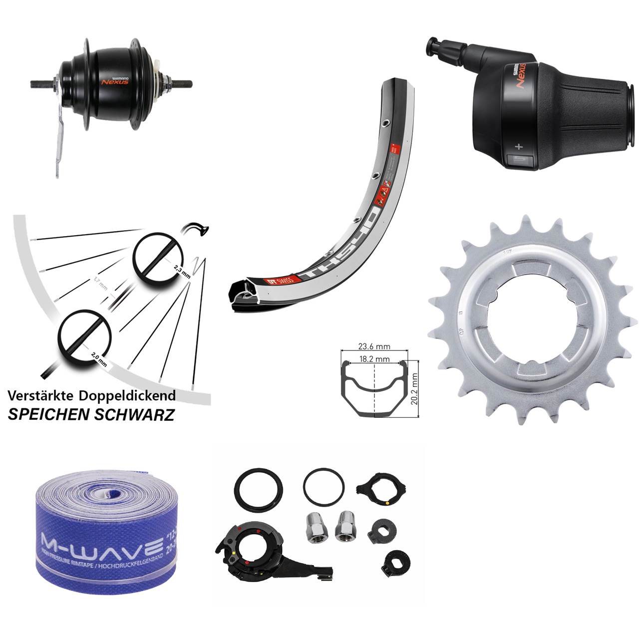28 Zoll Hinterrad DT TK540 Shimano Nexus 8 Gang mit Rücktrittbremse