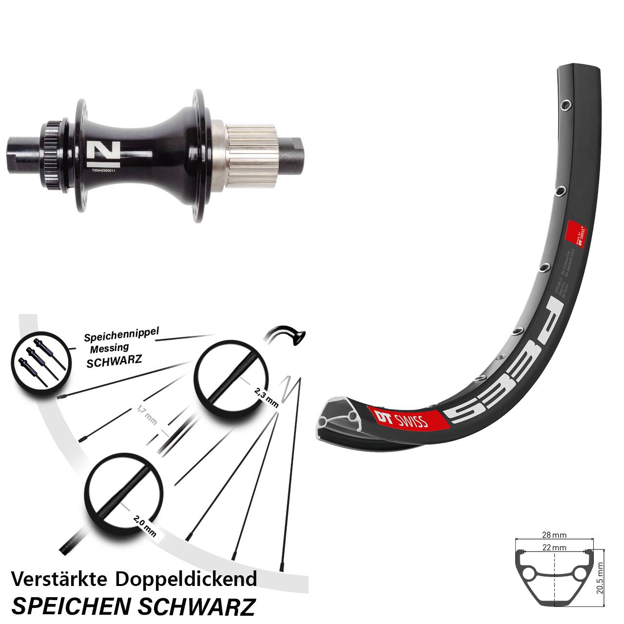Hinterrad Centerlock 12x148 26 Zoll DT Swiss 533d Novatec D462 Shimano Micro Spline