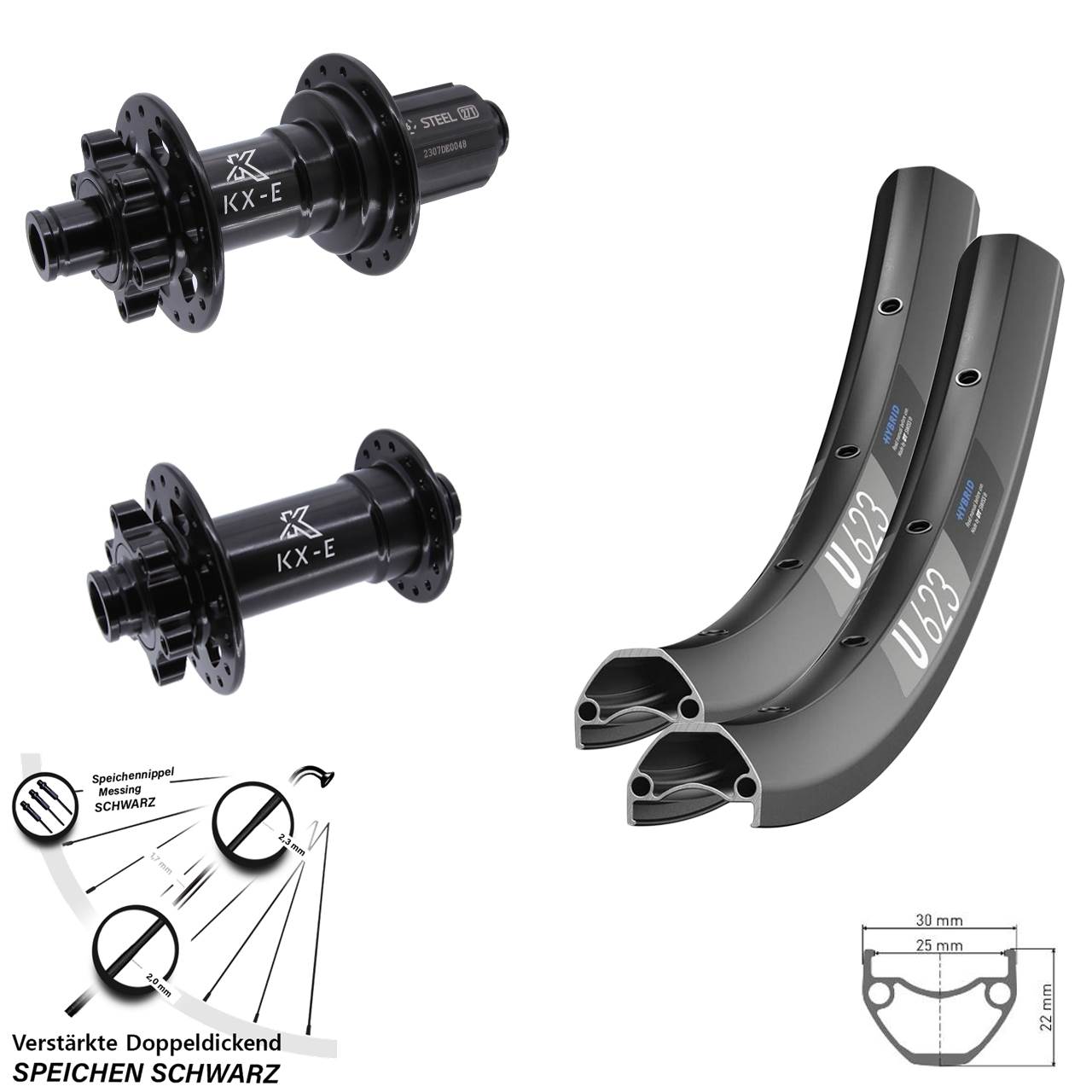 DT Swiss U623 4-fach gelagert KX-E Disc Heavy Duty 29 Zoll Laufradsatz Boost 8-12 fach