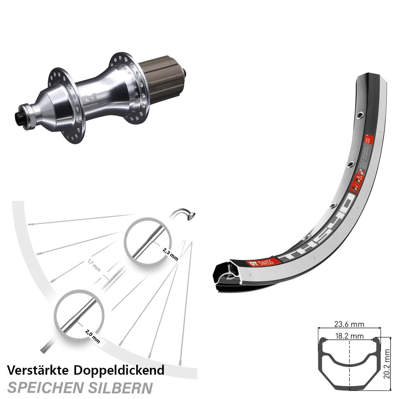 28 Zoll DT Swiss TK 540 Novatec F162SB Laufrad hinten QR 8-12 fach