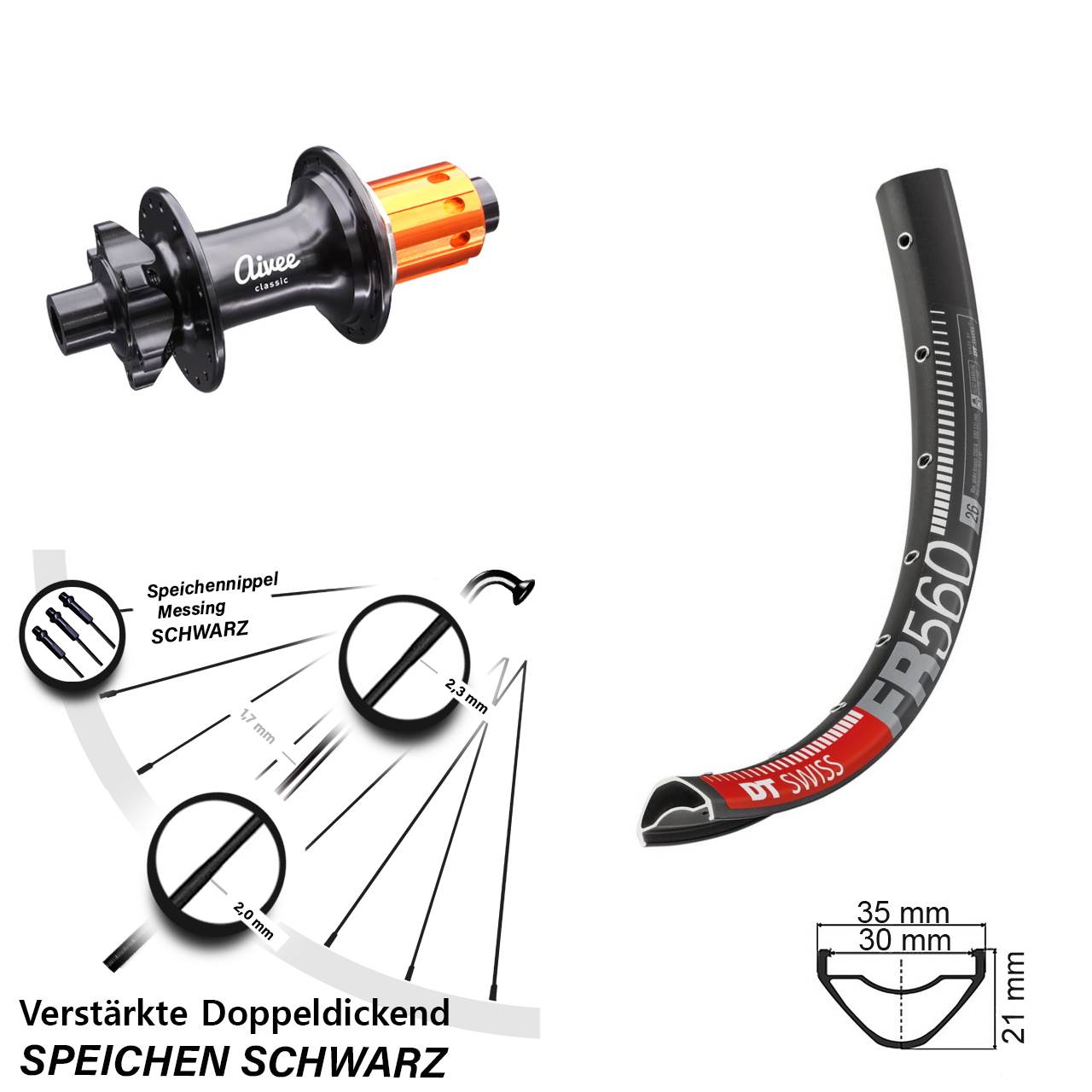 Disc Hinterrad 26 Zoll DT Swiss FR560 Aivee 8-12 fach HG 12x148