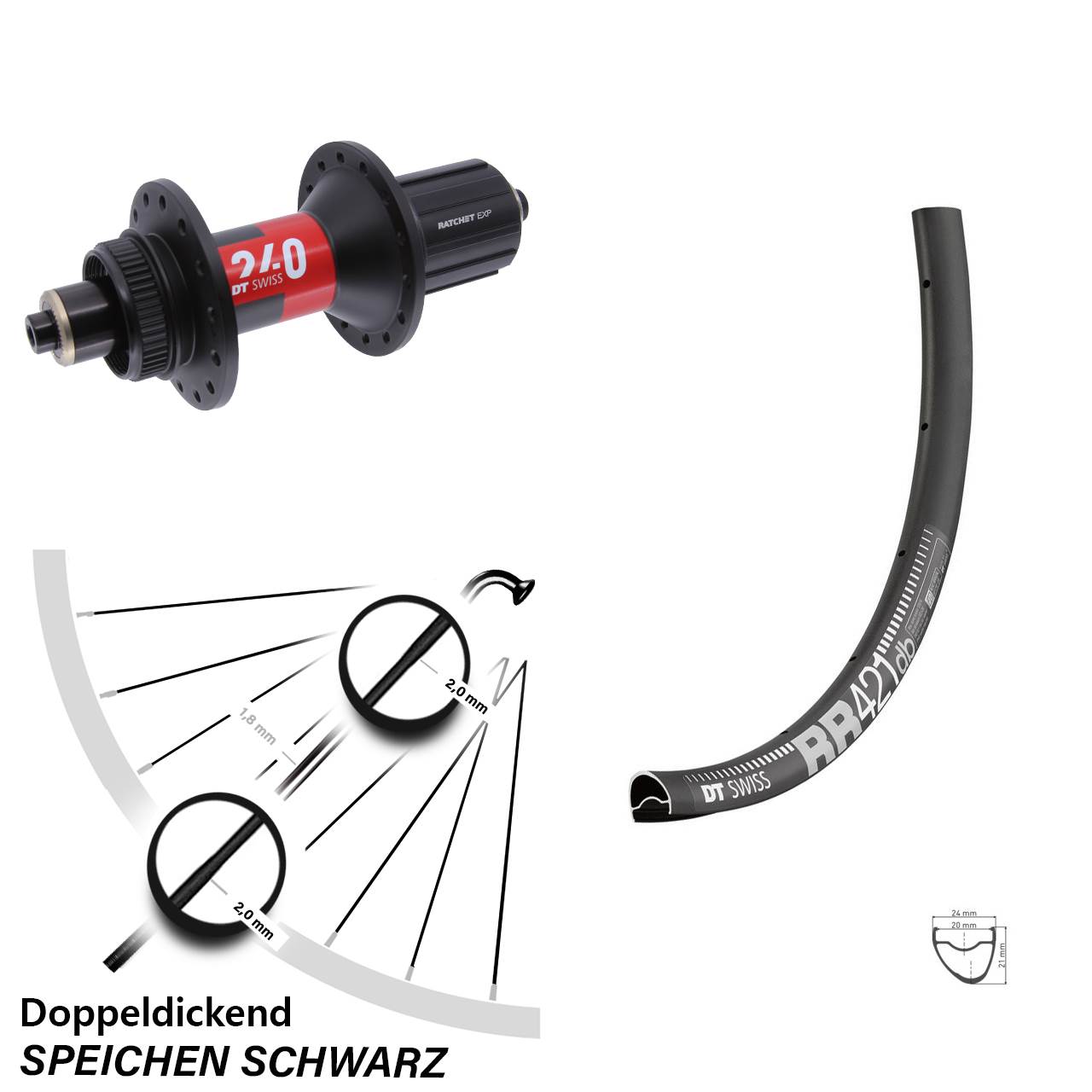 Disc Laufrad QR 28 Zoll RR421 DT Swiss 240 EXP 11-12 fach