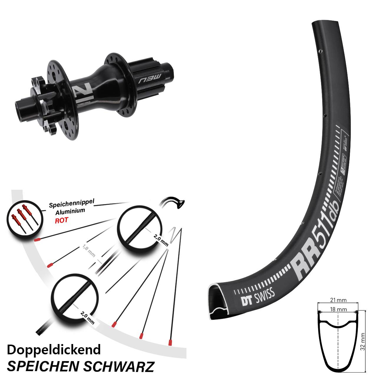 DT Swiss RR511 Novatec Superlight 28 Zoll Hinterrad 6-Loch 12x142 Campagnolo N3W