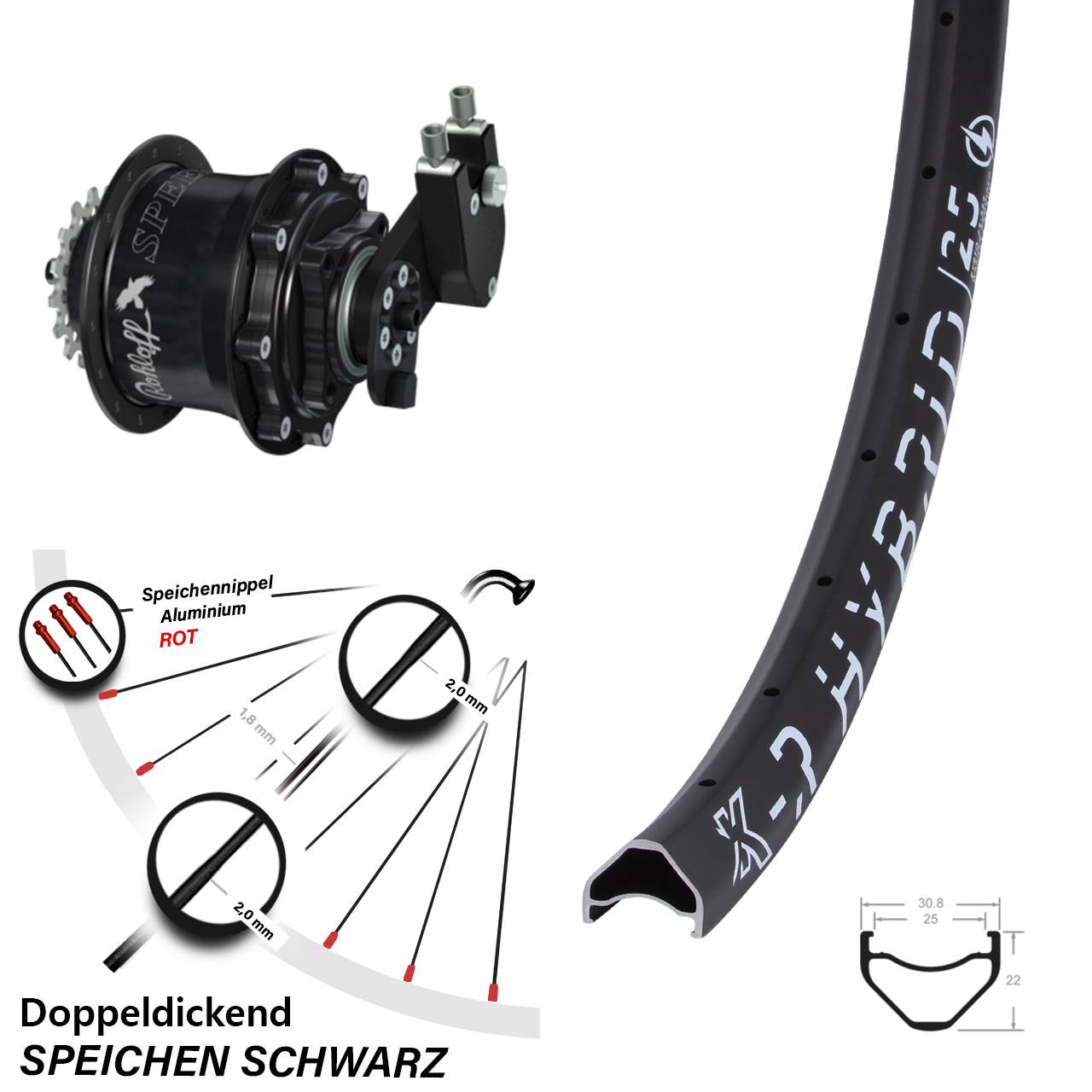 27,5 Zoll KX-R Hybrid 25 Rohloff Speedhub 500/14 CC DB OEM